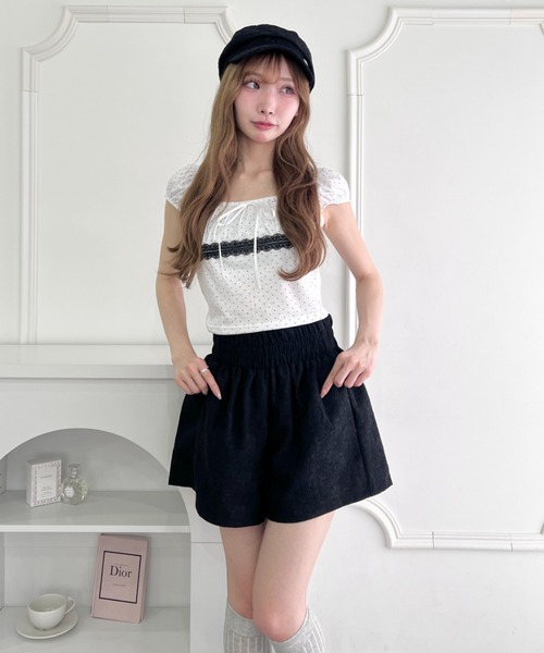 Loueme(ルエム)の「フルールレースショートパンツ(その他パンツ・レディース・ブラック/ライトブルー/オフホワイト・M)」の10枚目の写真