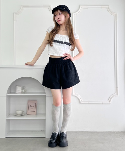 Loueme(ルエム)の「フルールレースショートパンツ(その他パンツ・レディース・ブラック/ライトブルー/オフホワイト・M)」の11枚目の写真