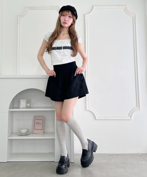 Loueme(ルエム)の「フルールレースショートパンツ(その他パンツ・レディース・ブラック/ライトブルー/オフホワイト・M)」の12枚目の写真