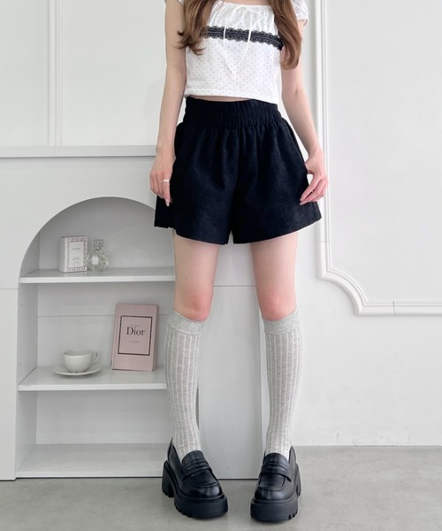 Loueme(ルエム)の「フルールレースショートパンツ(その他パンツ・レディース・ブラック/ライトブルー/オフホワイト・M)」の13枚目の写真