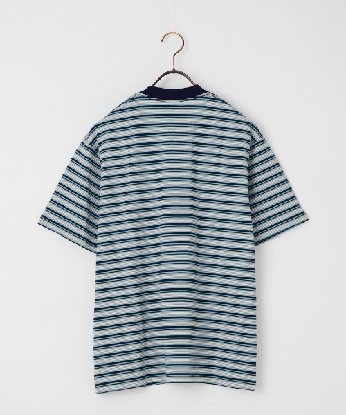 DANTON（ダントン）の「[DANTON/ダントン] ワンポイントロゴ ボーダーポケットTシャツ（Tシャツ/カットソー・レディース・ベージュ/キナリ/ブルー/チャコールグレー・M/XL/L/S）」の8枚目の写真