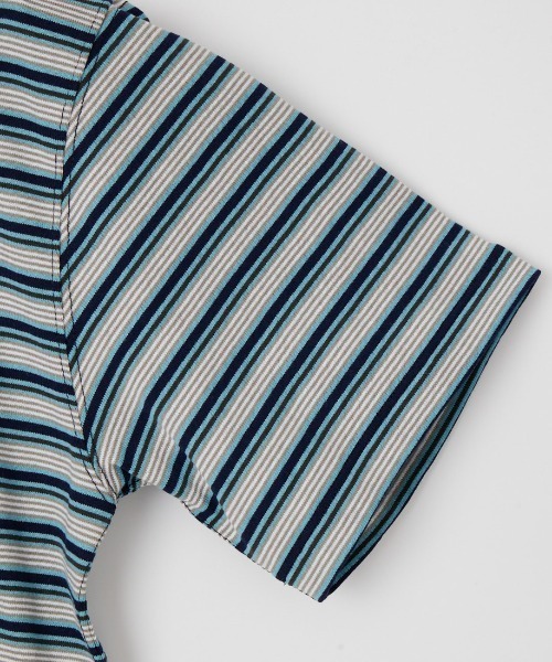 DANTON（ダントン）の「[DANTON/ダントン] ワンポイントロゴ ボーダーポケットTシャツ（Tシャツ/カットソー・レディース・ベージュ/キナリ/ブルー/チャコールグレー・M/XL/L/S）」の10枚目の写真