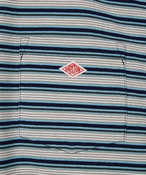 DANTON（ダントン）の「[DANTON/ダントン] ワンポイントロゴ ボーダーポケットTシャツ（Tシャツ/カットソー・レディース・ベージュ/キナリ/ブルー/チャコールグレー・M/XL/L/S）」の12枚目の写真