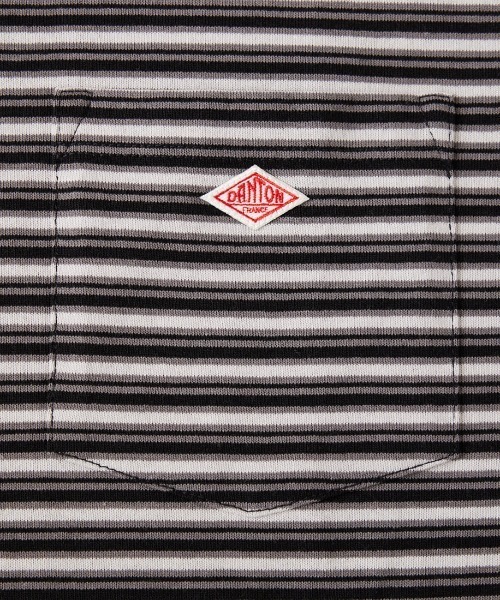 DANTON（ダントン）の「[DANTON/ダントン] ワンポイントロゴ ボーダーポケットTシャツ（Tシャツ/カットソー・レディース・ベージュ/キナリ/ブルー/チャコールグレー・M/XL/L/S）」の6枚目の写真