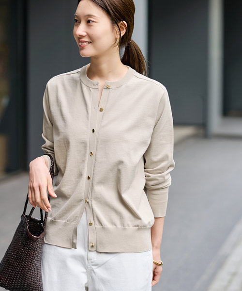 FRAMeWORK(フレームワーク)の「CO/PL 18Gクルーカーディガン(カーディガン/ボレロ・レディース・イエロー/ベージュ/レッド/ブラック・FREE)」の2枚目の写真