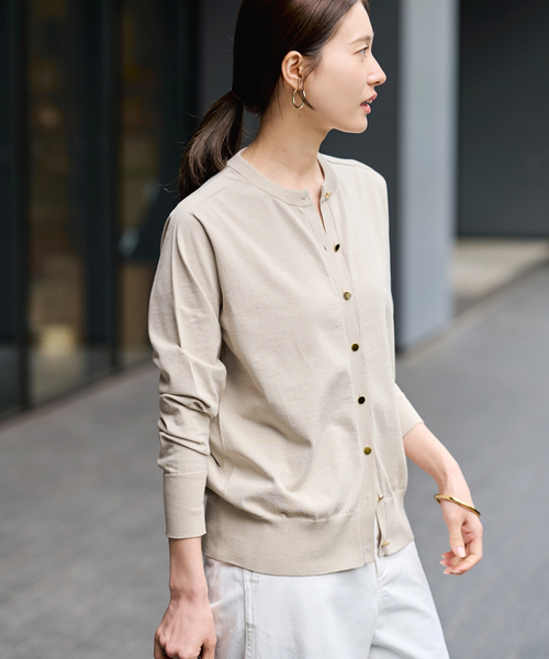 FRAMeWORK(フレームワーク)の「CO/PL 18Gクルーカーディガン(カーディガン/ボレロ・レディース・イエロー/ベージュ/レッド/ブラック・FREE)」の9枚目の写真