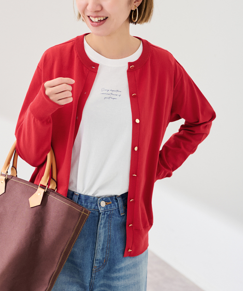 FRAMeWORK(フレームワーク)の「CO/PL 18Gクルーカーディガン(カーディガン/ボレロ・レディース・イエロー/ベージュ/レッド/ブラック・FREE)」の16枚目の写真