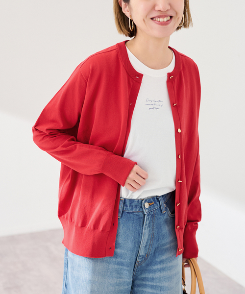 FRAMeWORK(フレームワーク)の「CO/PL 18Gクルーカーディガン(カーディガン/ボレロ・レディース・イエロー/ベージュ/レッド/ブラック・FREE)」の17枚目の写真