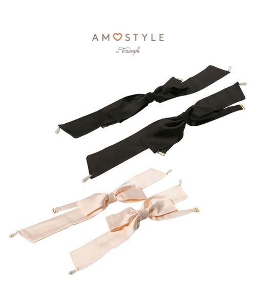 AMOSTYLE BY Triumph（アモスタイルバイトリンプ）の「デザインストラップ リボン AMST401 Strap2 JX（その他アンダーウェア/インナー・レディース・ブラック/ホワイト・FREE）」の7枚目の写真
