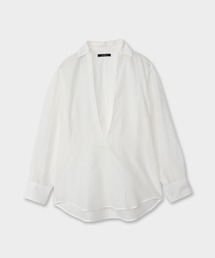 CINOH(�`�m)��DEEP V NECK COTTON SILK SHIRT(�V���c/�u���E�X)