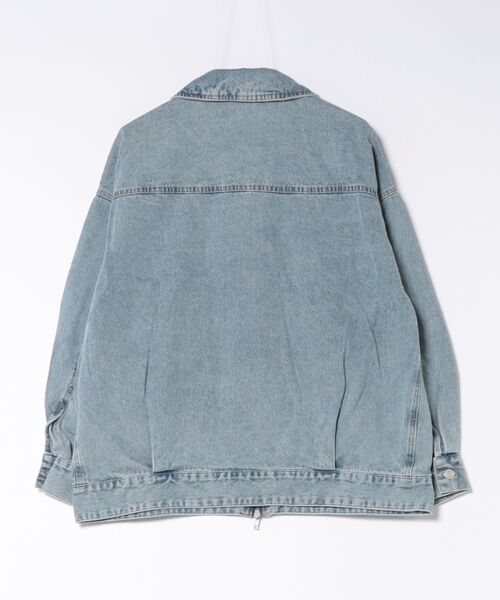 P.V.T(ピーブイティー)の「ビッグデニムブルゾン(デニムジャケット・レディース・Black/サックスブルー系/ブルー・M)」の6枚目の写真