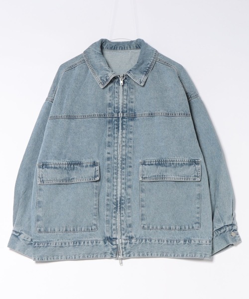 P.V.T(ピーブイティー)の「ビッグデニムブルゾン(デニムジャケット・レディース・Black/サックスブルー系/ブルー・M)」の5枚目の写真