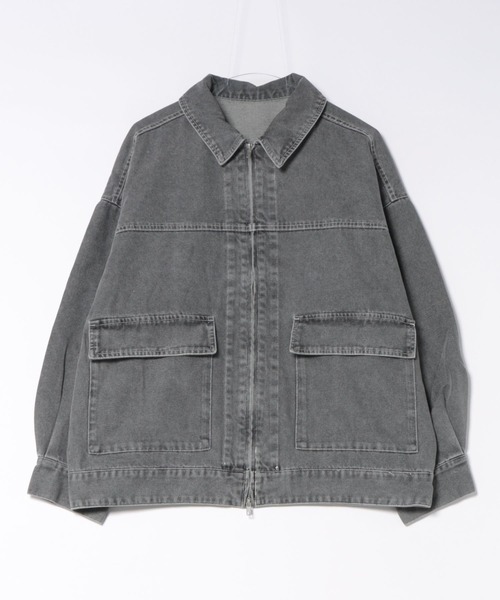 P.V.T(ピーブイティー)の「ビッグデニムブルゾン(デニムジャケット・レディース・Black/サックスブルー系/ブルー・M)」の4枚目の写真