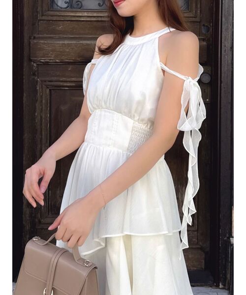 dazzlin（ダズリン）の「アシメフリルリボンシフオンワンピース（ワンピース・レディース・ピンク/アイボリー/ブラック/ブルー・SMALL/MEDIUM）」の13枚目の写真