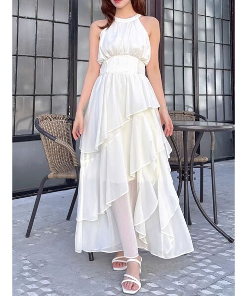 dazzlin（ダズリン）の「アシメフリルリボンシフオンワンピース（ワンピース・レディース・ピンク/アイボリー/ブラック/ブルー・SMALL/MEDIUM）」の14枚目の写真