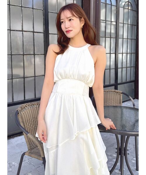 dazzlin（ダズリン）の「アシメフリルリボンシフオンワンピース（ワンピース・レディース・ピンク/アイボリー/ブラック/ブルー・SMALL/MEDIUM）」の18枚目の写真