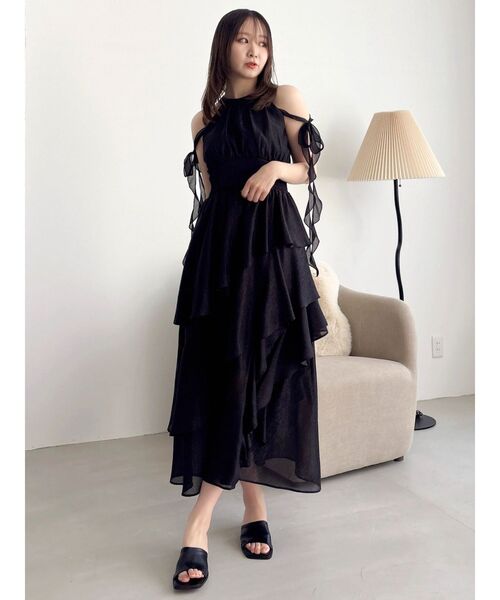 dazzlin（ダズリン）の「アシメフリルリボンシフオンワンピース（ワンピース・レディース・ピンク/アイボリー/ブラック/ブルー・SMALL/MEDIUM）」の19枚目の写真