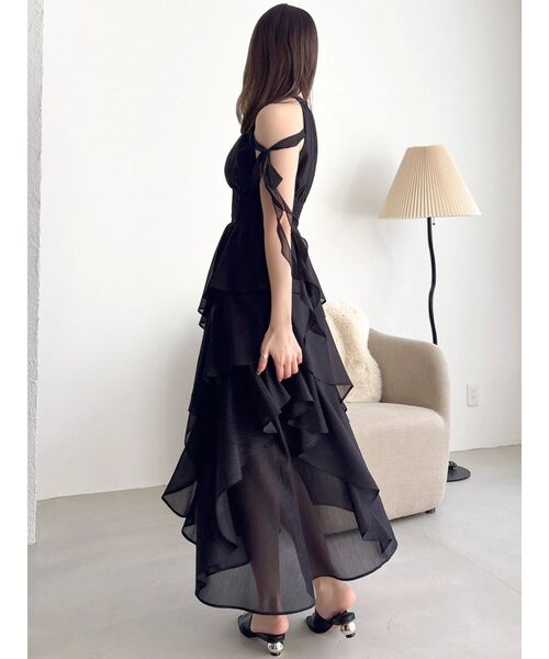 dazzlin（ダズリン）の「アシメフリルリボンシフオンワンピース（ワンピース・レディース・ピンク/アイボリー/ブラック/ブルー・SMALL/MEDIUM）」の21枚目の写真