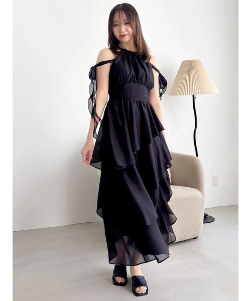 dazzlin（ダズリン）の「アシメフリルリボンシフオンワンピース（ワンピース・レディース・ピンク/アイボリー/ブラック/ブルー・SMALL/MEDIUM）」の22枚目の写真