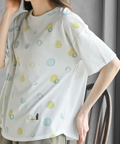 rps（アールピーエス）の「ＦｅｅｌＣｏｏｌドットＴシャツ（Tシャツ/カットソー・レディース・グレイッシュベージュ/オフホワイト/ミント・フリー）」の5枚目の写真