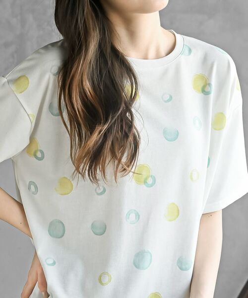rps（アールピーエス）の「ＦｅｅｌＣｏｏｌドットＴシャツ（Tシャツ/カットソー・レディース・グレイッシュベージュ/オフホワイト/ミント・フリー）」の7枚目の写真