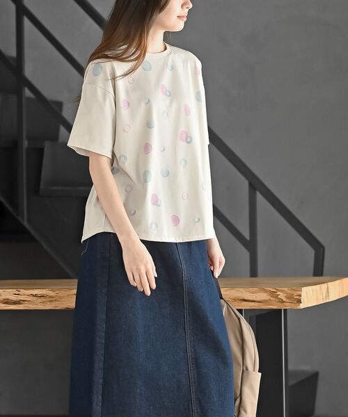 rps（アールピーエス）の「ＦｅｅｌＣｏｏｌドットＴシャツ（Tシャツ/カットソー・レディース・グレイッシュベージュ/オフホワイト/ミント・フリー）」の12枚目の写真