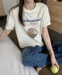 26SS/綿100% フルーツ&ベジタブルプリント半袖Tシャツ