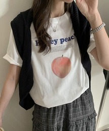 26SS/綿100% フルーツ＆ベジタブルプリント半袖Tシャツ