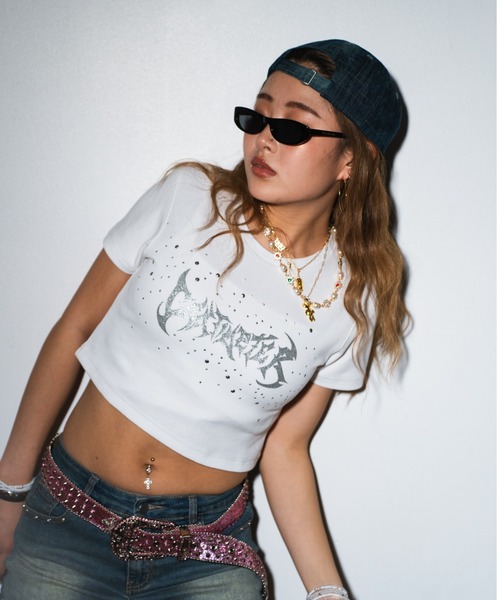 centimeter（センチメーター）の「Tribal logo glitter tee（Tシャツ/カットソー・メンズ・ブラック/ネイビー/ホワイト・MEDIUM/SMALL）」の8枚目の写真