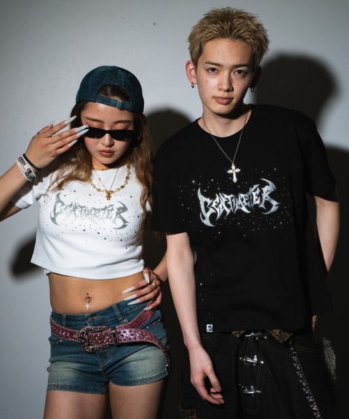 centimeter（センチメーター）の「Tribal logo glitter tee（Tシャツ/カットソー・メンズ・ブラック/ネイビー/ホワイト・MEDIUM/SMALL）」の4枚目の写真