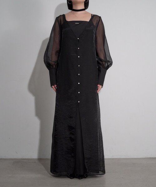 Mavie..7（メヴィセットゥ）の「【Mavie..7】《2SET》キャミワンピ+シアーワンピ（ワンピース・レディース・ブラック・SMALL/MEDIUM）」の8枚目の写真