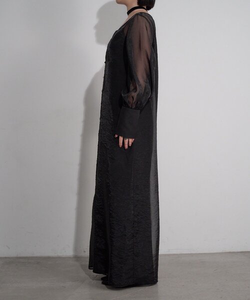 Mavie..7（メヴィセットゥ）の「【Mavie..7】《2SET》キャミワンピ+シアーワンピ（ワンピース・レディース・ブラック・SMALL/MEDIUM）」の9枚目の写真