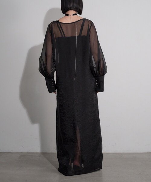 Mavie..7（メヴィセットゥ）の「【Mavie..7】《2SET》キャミワンピ+シアーワンピ（ワンピース・レディース・ブラック・SMALL/MEDIUM）」の10枚目の写真