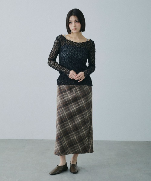 Clum（クルム）の「sheer lace tops / シアーレーストップス（Tシャツ/カットソー・レディース・ブラック/ホワイト/ベージュ・FREE）」の13枚目の写真