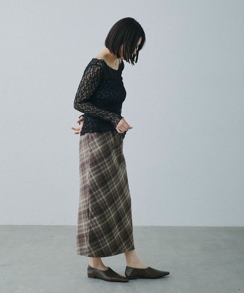 Clum（クルム）の「sheer lace tops / シアーレーストップス（Tシャツ/カットソー・レディース・ブラック/ホワイト/ベージュ・FREE）」の14枚目の写真