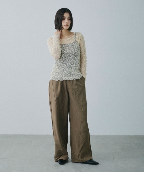 Clum（クルム）の「sheer lace tops / シアーレーストップス（Tシャツ/カットソー・レディース・ブラック/ホワイト/ベージュ・FREE）」の18枚目の写真