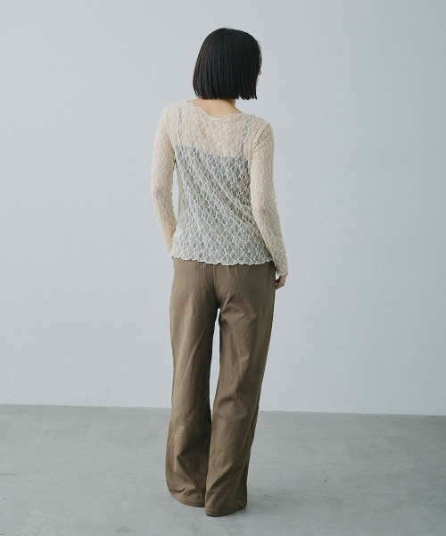 Clum（クルム）の「sheer lace tops / シアーレーストップス（Tシャツ/カットソー・レディース・ブラック/ホワイト/ベージュ・FREE）」の20枚目の写真