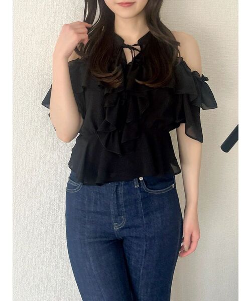 dazzlin(ダズリン)の「シフォンフリルカタアキペプラムブラウス(シャツ/ブラウス・レディース・ブラック/アイボリー/その他1・FREE)」の20枚目の写真