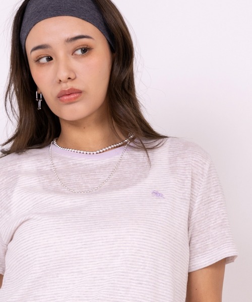 POLOCHAMPS（ポロチャンプス）の「【POLOCHAMPS】ポロチャンプス/ボーダー刺繍Tシャツ（Tシャツ/カットソー・レディース・グレー/パープル/ピンク・FREE）」の7枚目の写真