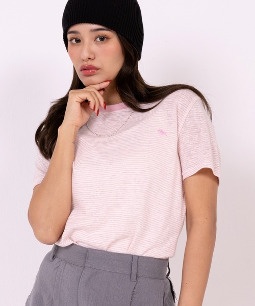 POLOCHAMPS（ポロチャンプス）の「【POLOCHAMPS】ポロチャンプス/ボーダー刺繍Tシャツ（Tシャツ/カットソー・レディース・グレー/パープル/ピンク・FREE）」の13枚目の写真