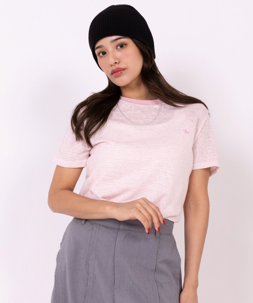 POLOCHAMPS（ポロチャンプス）の「【POLOCHAMPS】ポロチャンプス/ボーダー刺繍Tシャツ（Tシャツ/カットソー・レディース・グレー/パープル/ピンク・FREE）」の15枚目の写真