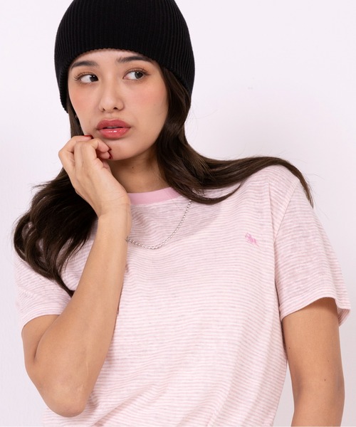 POLOCHAMPS（ポロチャンプス）の「【POLOCHAMPS】ポロチャンプス/ボーダー刺繍Tシャツ（Tシャツ/カットソー・レディース・グレー/パープル/ピンク・FREE）」の17枚目の写真