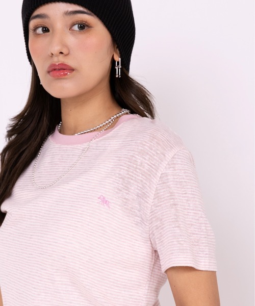 POLOCHAMPS（ポロチャンプス）の「【POLOCHAMPS】ポロチャンプス/ボーダー刺繍Tシャツ（Tシャツ/カットソー・レディース・グレー/パープル/ピンク・FREE）」の18枚目の写真