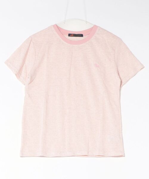 POLOCHAMPS（ポロチャンプス）の「【POLOCHAMPS】ポロチャンプス/ボーダー刺繍Tシャツ（Tシャツ/カットソー・レディース・グレー/パープル/ピンク・FREE）」の22枚目の写真