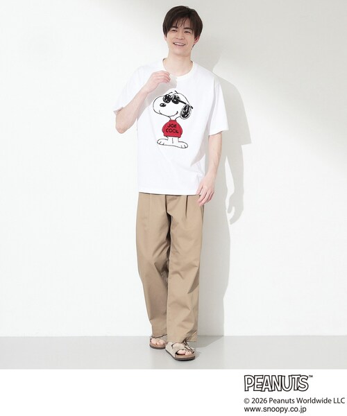 THE SHOP TK (ザ ショップ ティーケー )の「PEANUTS / ピーナッツ スヌーピー さがら刺繍 半袖Tシャツ(Tシャツ/カットソー・メンズ・ホワイト系8/ホワイト系6・04/02/03)」の5枚目の写真