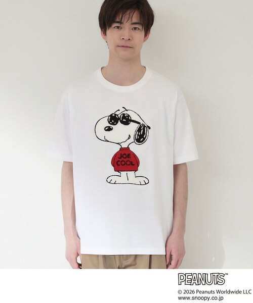 THE SHOP TK (ザ ショップ ティーケー )の「PEANUTS / ピーナッツ スヌーピー さがら刺繍 半袖Tシャツ(Tシャツ/カットソー・メンズ・ホワイト系8/ホワイト系6・04/02/03)」の11枚目の写真
