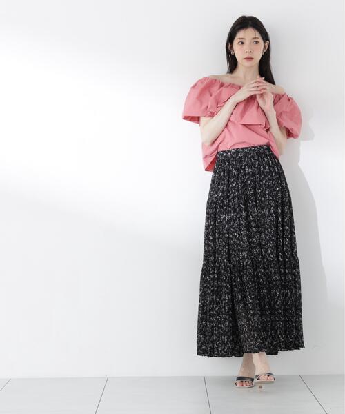 PROPORTION BODY DRESSING(プロポーションボディドレッシング)の「【中川紅葉さん着用】小花プリーツロングスカート / 1216120503(スカート・レディース・ブラック/ホワイト系その他・SMALL/MEDIUM/P/S)」の7枚目の写真