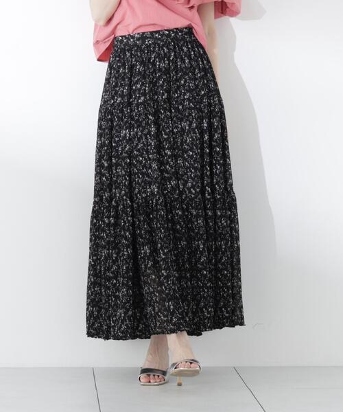 PROPORTION BODY DRESSING(プロポーションボディドレッシング)の「【中川紅葉さん着用】小花プリーツロングスカート / 1216120503(スカート・レディース・ブラック/ホワイト系その他・SMALL/MEDIUM/P/S)」の8枚目の写真