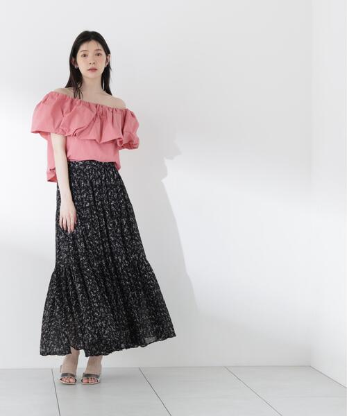 PROPORTION BODY DRESSING(プロポーションボディドレッシング)の「【中川紅葉さん着用】小花プリーツロングスカート / 1216120503(スカート・レディース・ブラック/ホワイト系その他・SMALL/MEDIUM/P/S)」の9枚目の写真