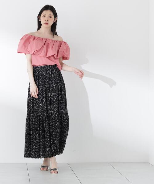 PROPORTION BODY DRESSING(プロポーションボディドレッシング)の「【中川紅葉さん着用】小花プリーツロングスカート / 1216120503(スカート・レディース・ブラック/ホワイト系その他・SMALL/MEDIUM/P/S)」の10枚目の写真